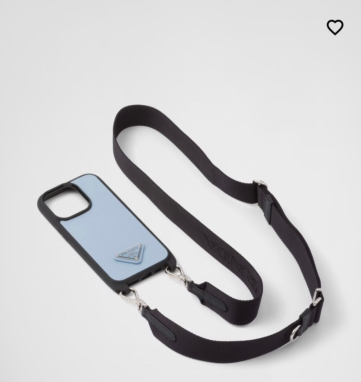 【✨美品✨】 プラダ サフィアーノ iPhone14Proケース ライトブルー PRADA iphone14proケース サフィアーノレザー 三角ロゴ ブルー