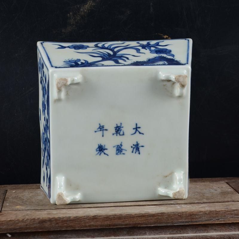 清乾隆帝手画鯖石榴花四方升斗 文房案頭 書道具 文房具 現代工芸品美術品 置物 清乾隆帝手画鯖石榴花四方升斗 文房案頭 書道具 文房具 現代工芸