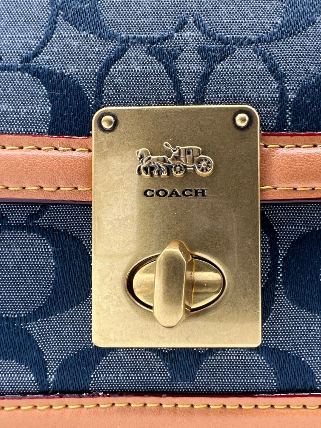 【美品】COACH ハットン ショルダー バッグ シグネチャー シャンブレー COACH シグネチャー シャンブレーハットン 2way