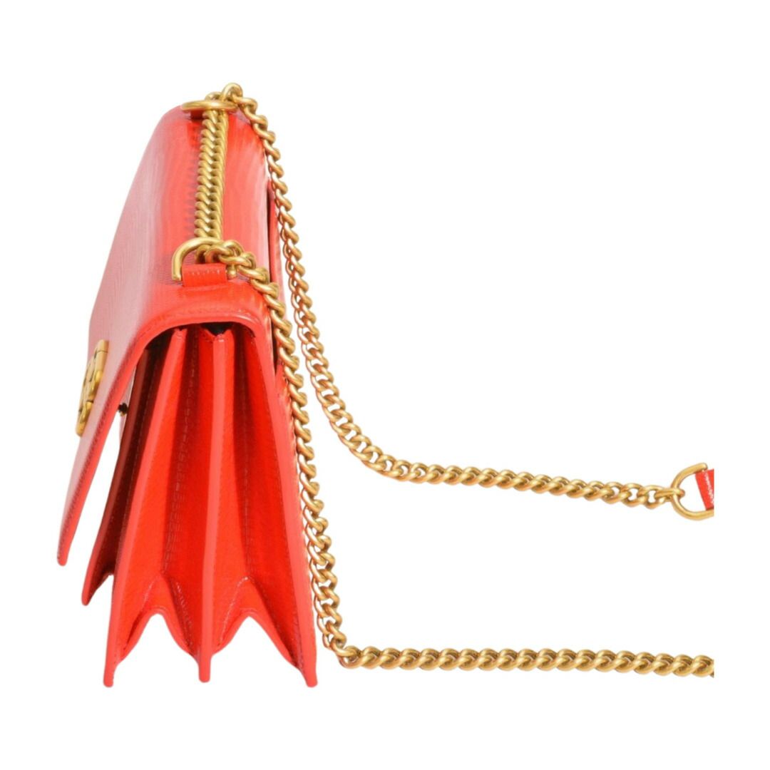 バレンシアガ Balenciaga サッチェル リザード型押し チェーンショルダーバッグ レッド 580641 レディース F-YA1112