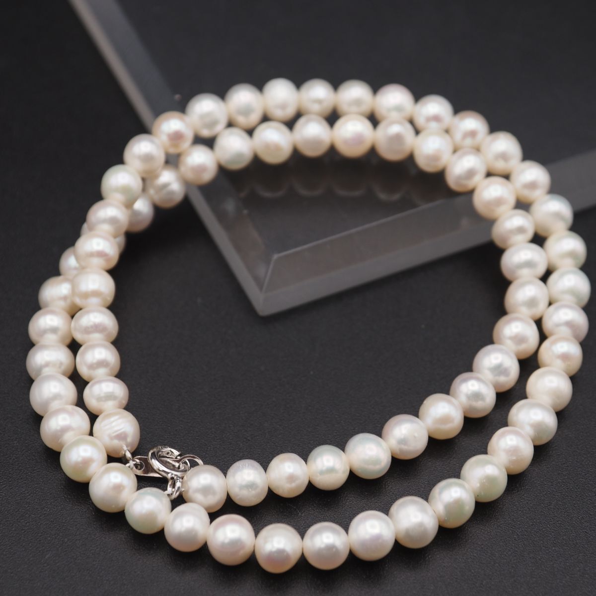 G614 淡水真珠 パール SILVER925刻印 ネックレス デザイン シルバー 6