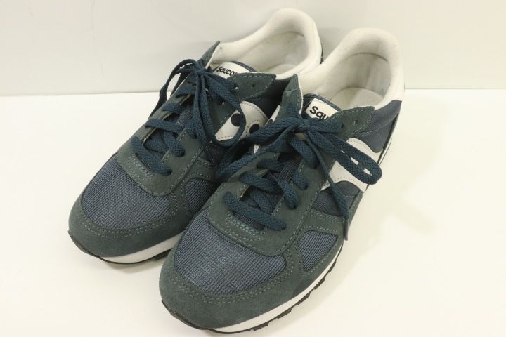 【中古】 SAUCONY メンズスニーカー US9.5 SHADOW ORIGINAL SAUCONY US9.5 紺 ネイビー ロゴ