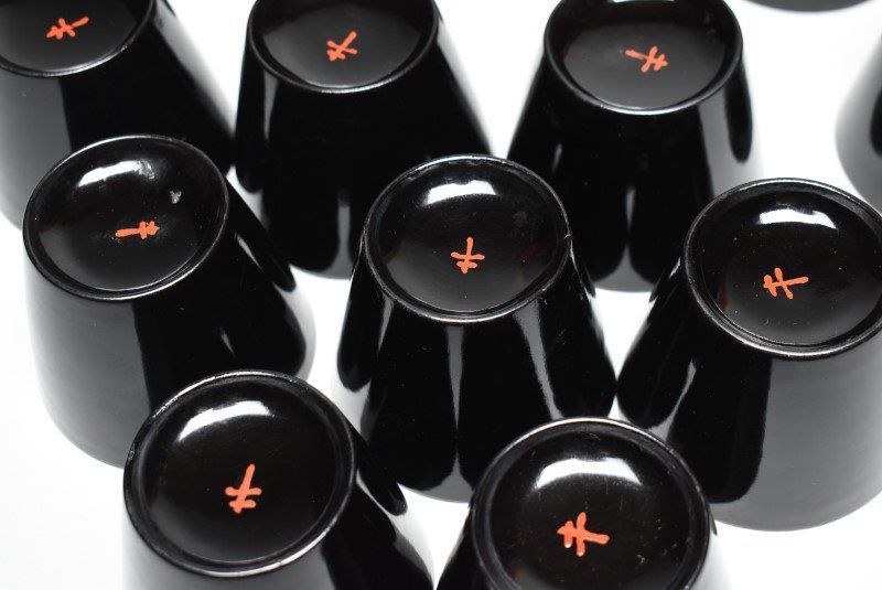 蔵A4056 時代 木製 黒塗 蕎麦猪口 千代久 二十客 WWW_IBETON_RU