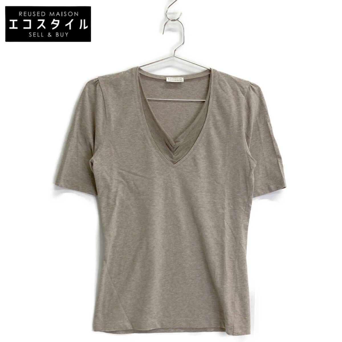 BRUNELLO CUCINELLI ブルネロクチネリ ﾌﾞﾗｳﾝ ｺｯﾄﾝ 半袖Tｼｬﾂ XS