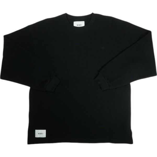 Size L WTAPS ダブルタップス 22SS WAFFLE LS BLACK ロンT 黒 -非常に良い 20819520