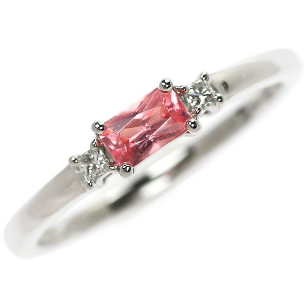 GSTV Pt950 ロードクロサイト ダイヤモンド リング 0.25 D0.05ct  