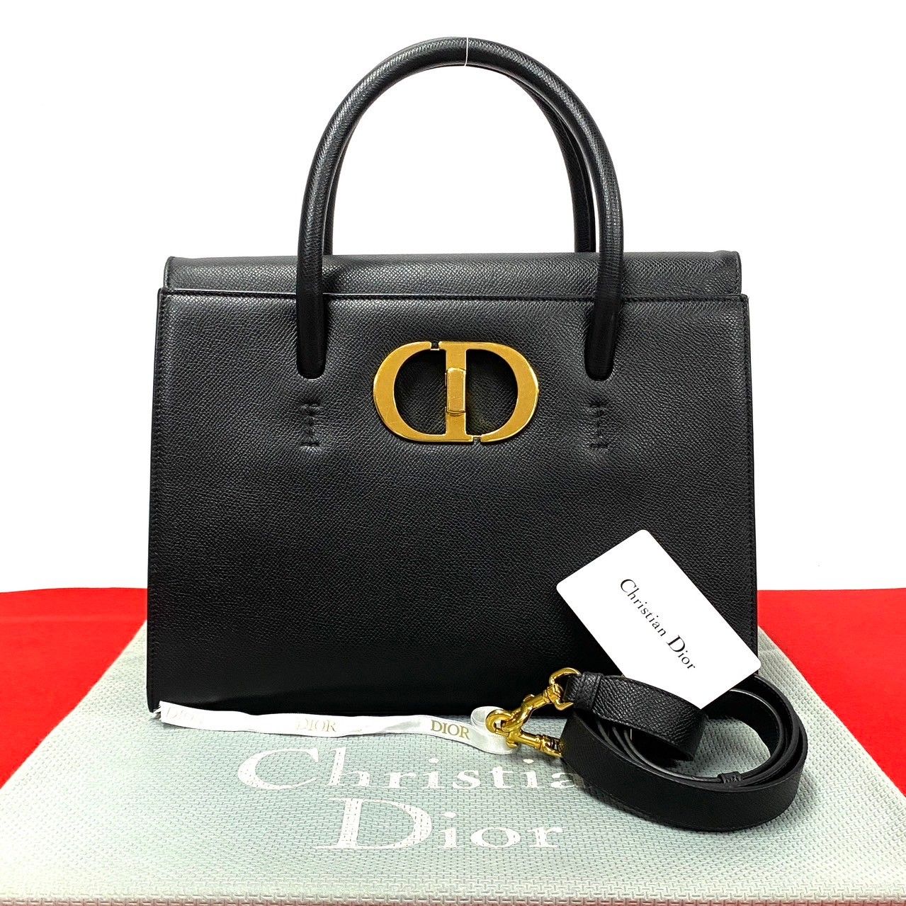 極 美品 カード付 Christian Dior ディオール サントノレ ロゴ 金具 