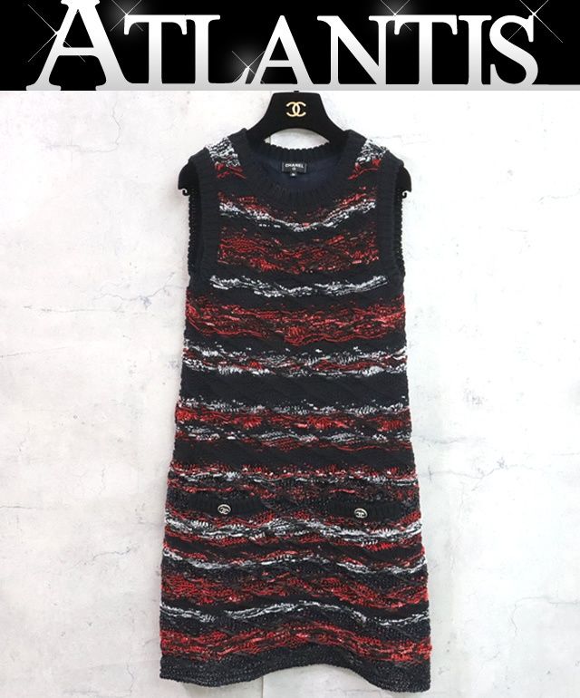 広尾店 シャネル CHANEL 20S ニットノースリーブワンピース P64327 size36 17217