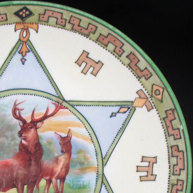 美品『オールドノリタケ 点盛り鹿え絵プレート オールドノリタケ 盛り上げ鹿絵 プレート 22cm - メルカリ