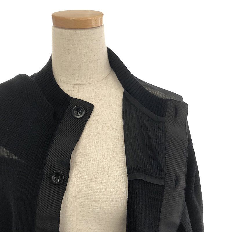 トップス sacai Chiffon Mix Wool Knit Cardigan 2023AW サカイ sacai Chiffon Mix Wool Knit Cardigan シフォン