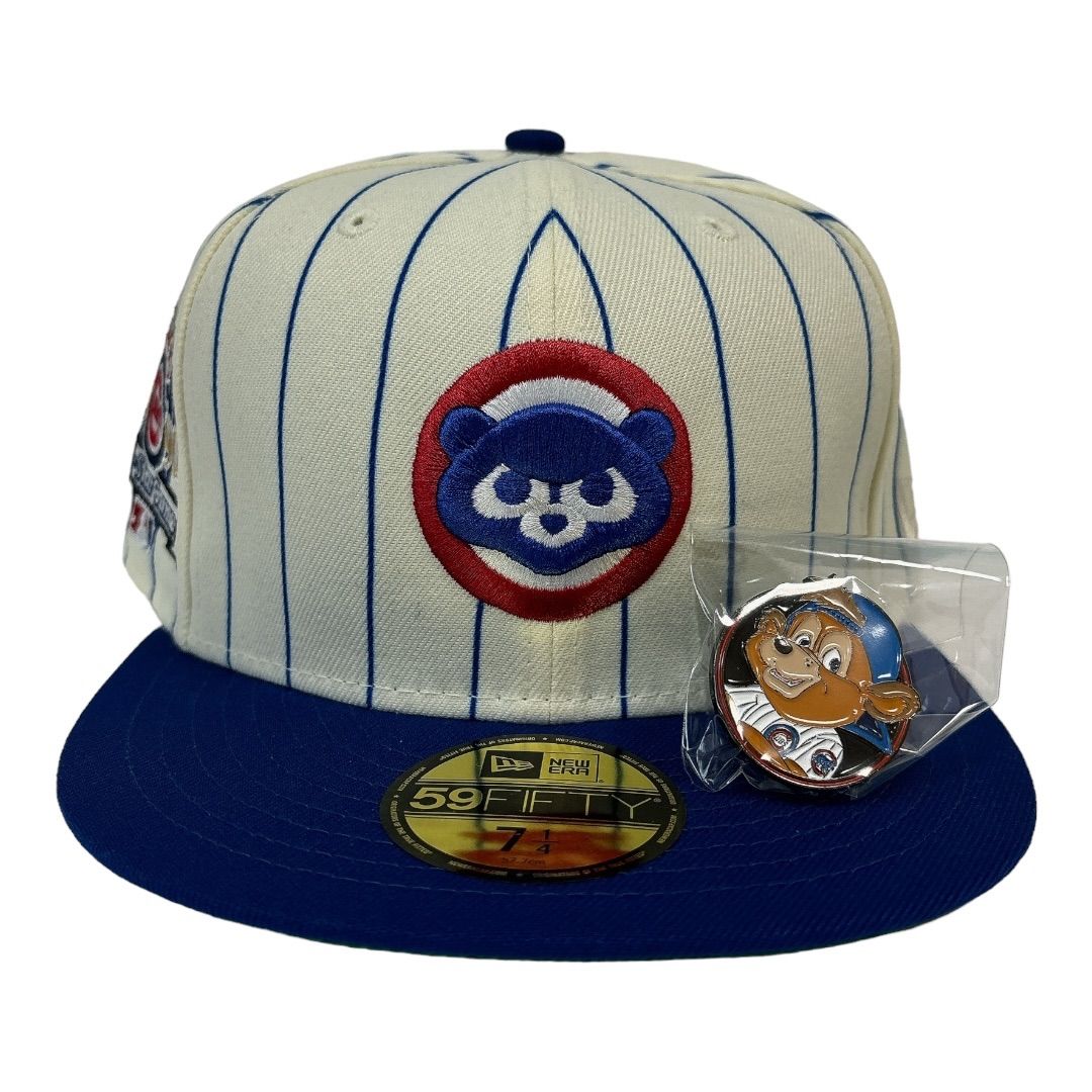 新品71/4 シカゴ・カブス 人気マスコット『CLARK』ピンズ付き 海外限定ニューエラ 59FIFTY CUBS NEW ERA 今永＆鈴木 -  メルカリ