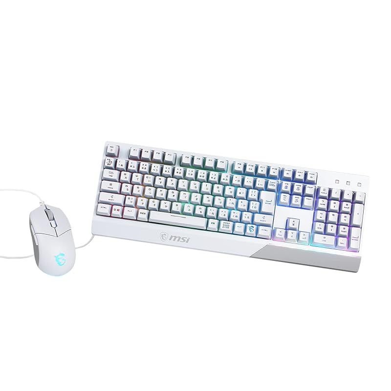 MSI Vigor GK30 COMBO WHITE JP ゲーミングキーボード マウスセット KB576 フルキーボード 0