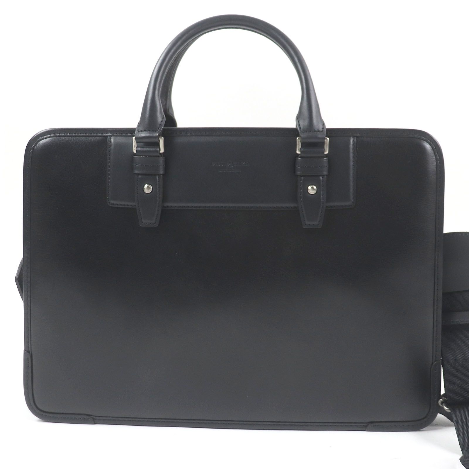 フジタカ ブリーフケース ビジネスバッグ ショルダーバッグ 2WAY レザー 黒