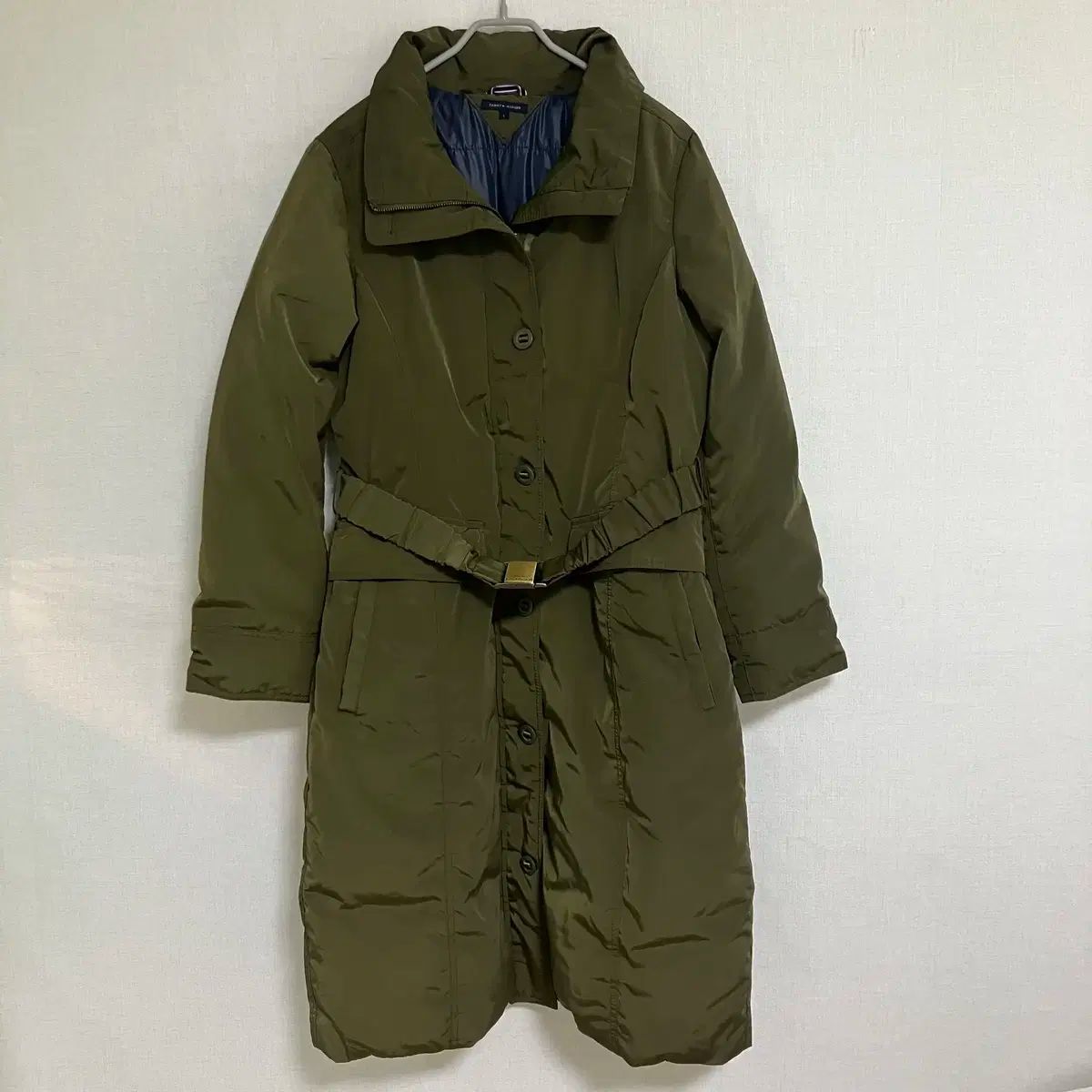 Tommy Hilfiger トミーヒルフィガー カーキ ダウンジャケット ロング丈 ブルゾン L