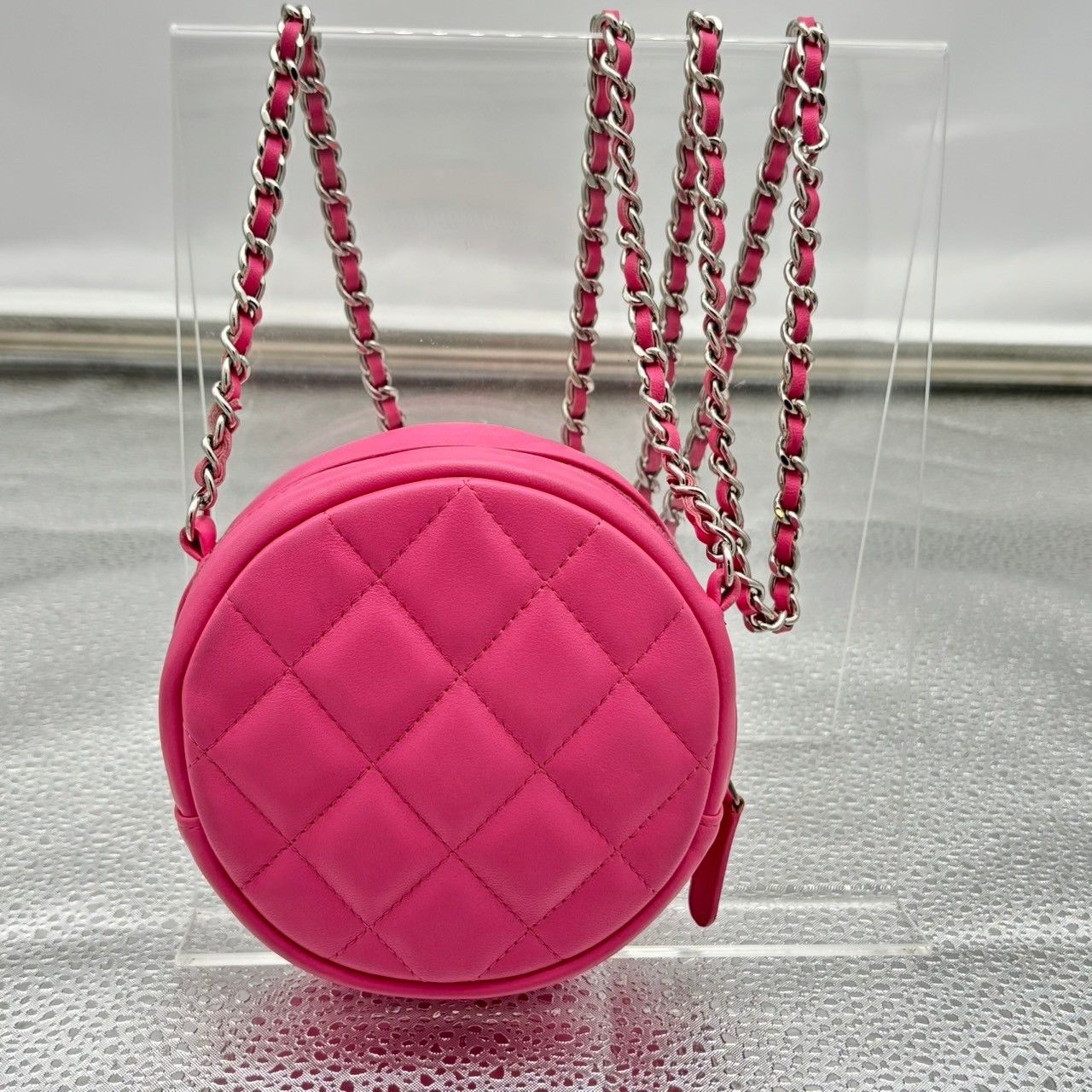 CHANEL ミニチェーンショルダーバッグ ラウンド型 ピンク