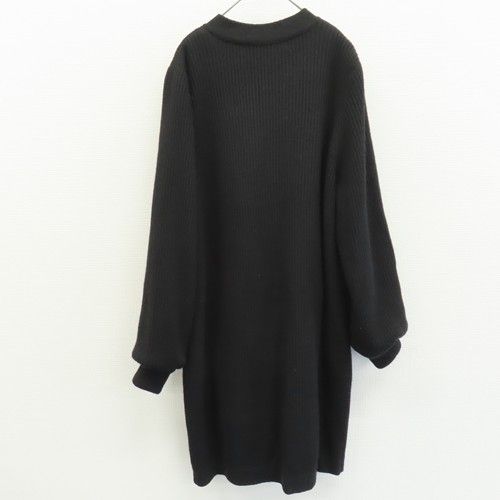 美品イヴサンローラン　ノーカラーニットコート　ロングカーディガン　ジャケット　黒 イヴサンローラン Yves Saint Laurent カーディガン ロング