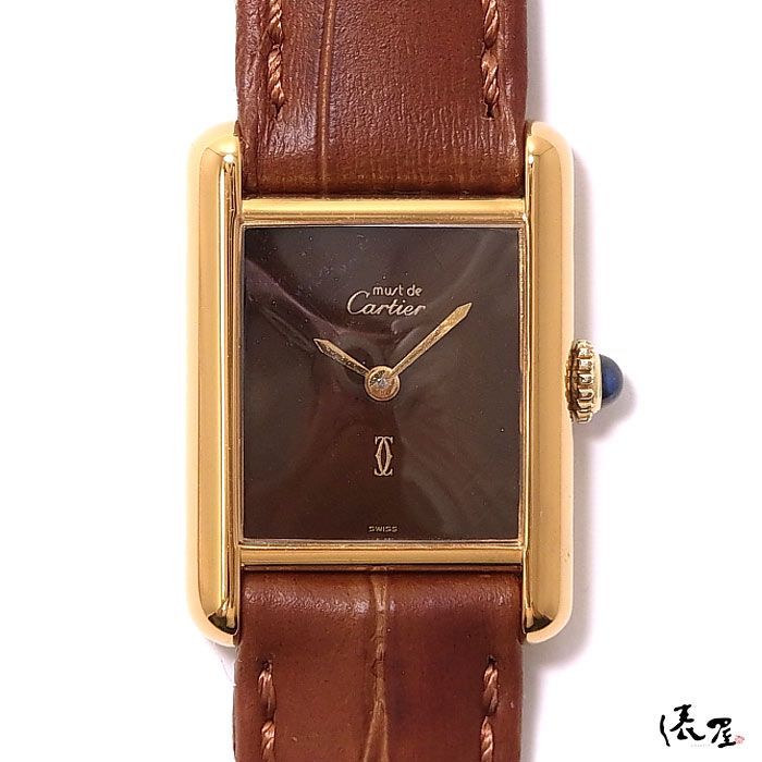 カルティエ マストタンク SM 手巻き式 極美品 マホガニー ヴィンテージ