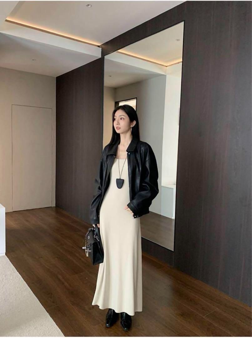 ニットタイトロングワンピース 春の女子会