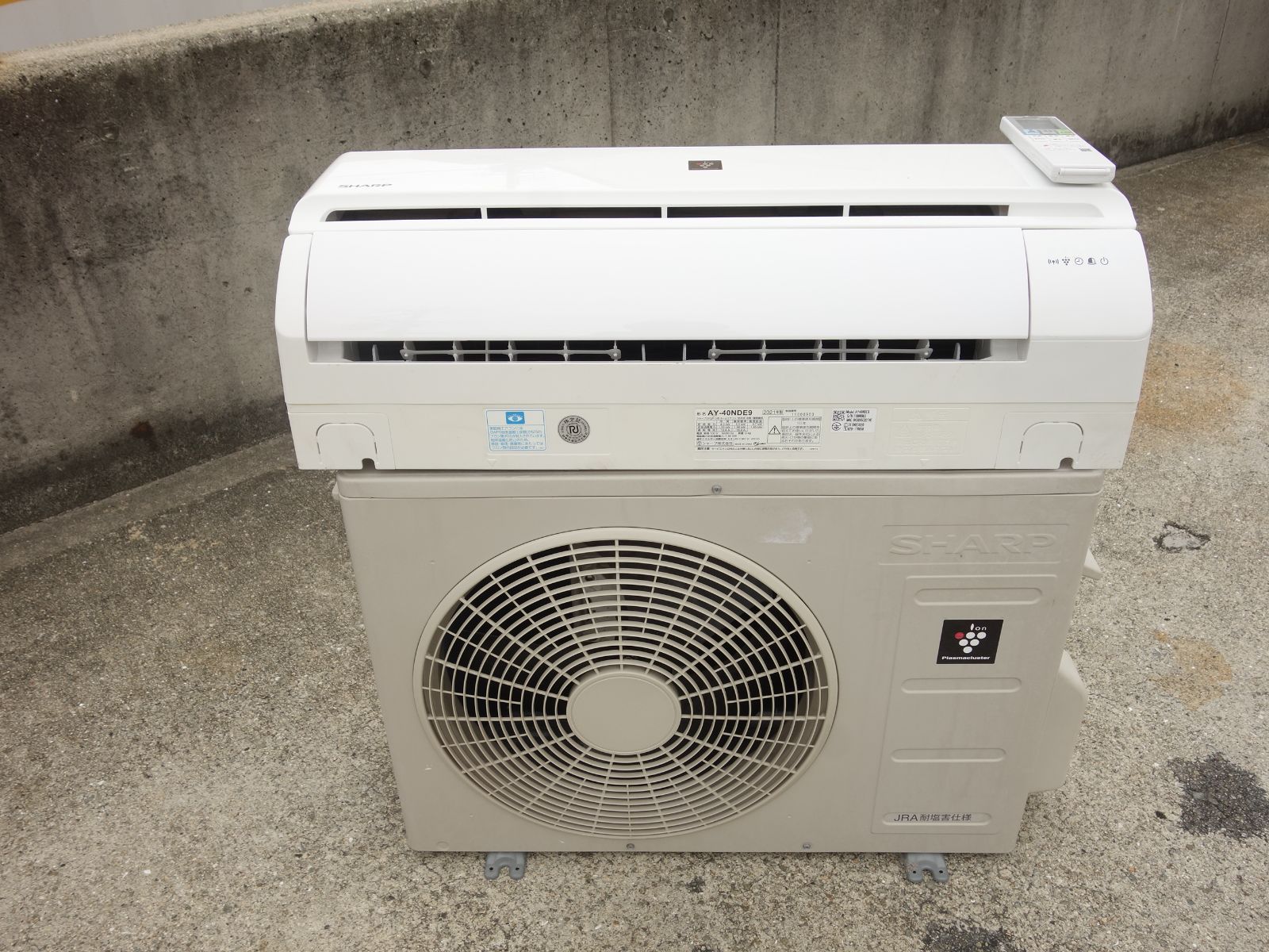 M▽シャープ ルームエアコン 2021年 4.0kw ～16畳 100v プラズマクラスター搭載 標準モデル コンパクトタイプ AY-40NDE9 33734