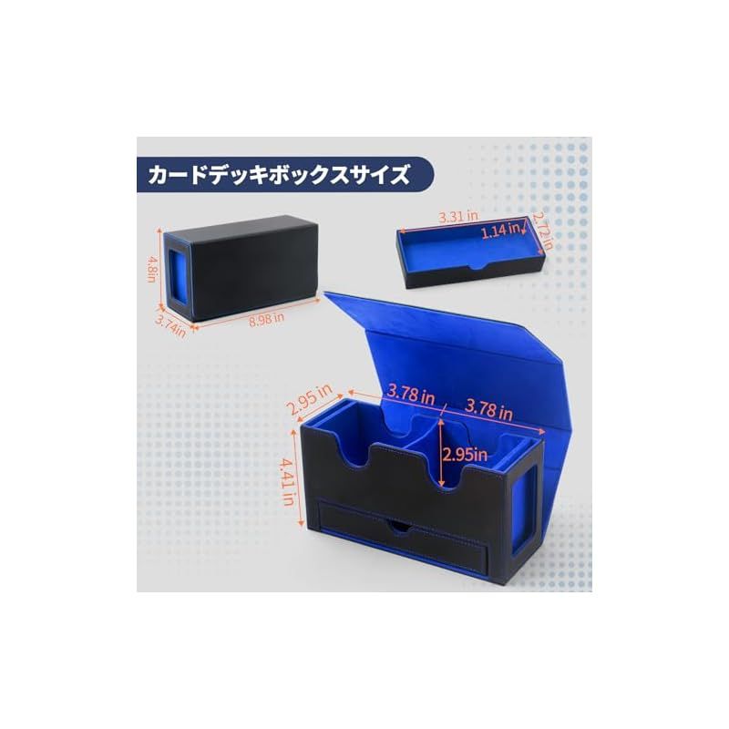 Amazon.co.jp: AWESOPAL デッキケース トレカケース | 新登場！マグネットホルダー付きのアップグレード版 |  ディスプレイウィンドウ＆ダイストレイ付き | 200枚ダブルスリーブカード対応 | 3インチ×4インチトップローダー＆35ptマグネティックカード ホルダー対応 