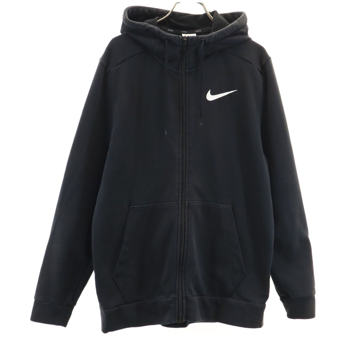 NIKE ナイキ 長袖 スウェット ジップパーカー M ブラック メンズ 古着 