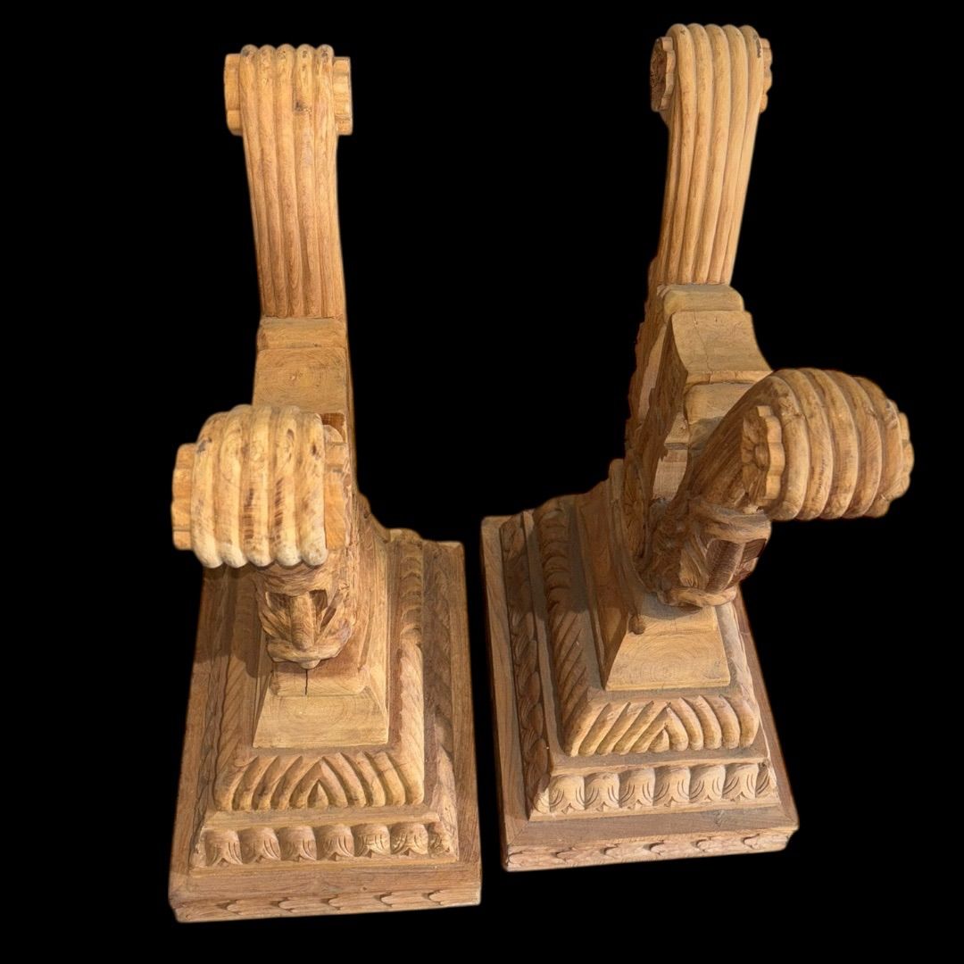 イギリスヴィンテージ 置物 木彫り 彫刻 インテリア 2個セット アンティーク 手彫り WWW_IBETON_RU