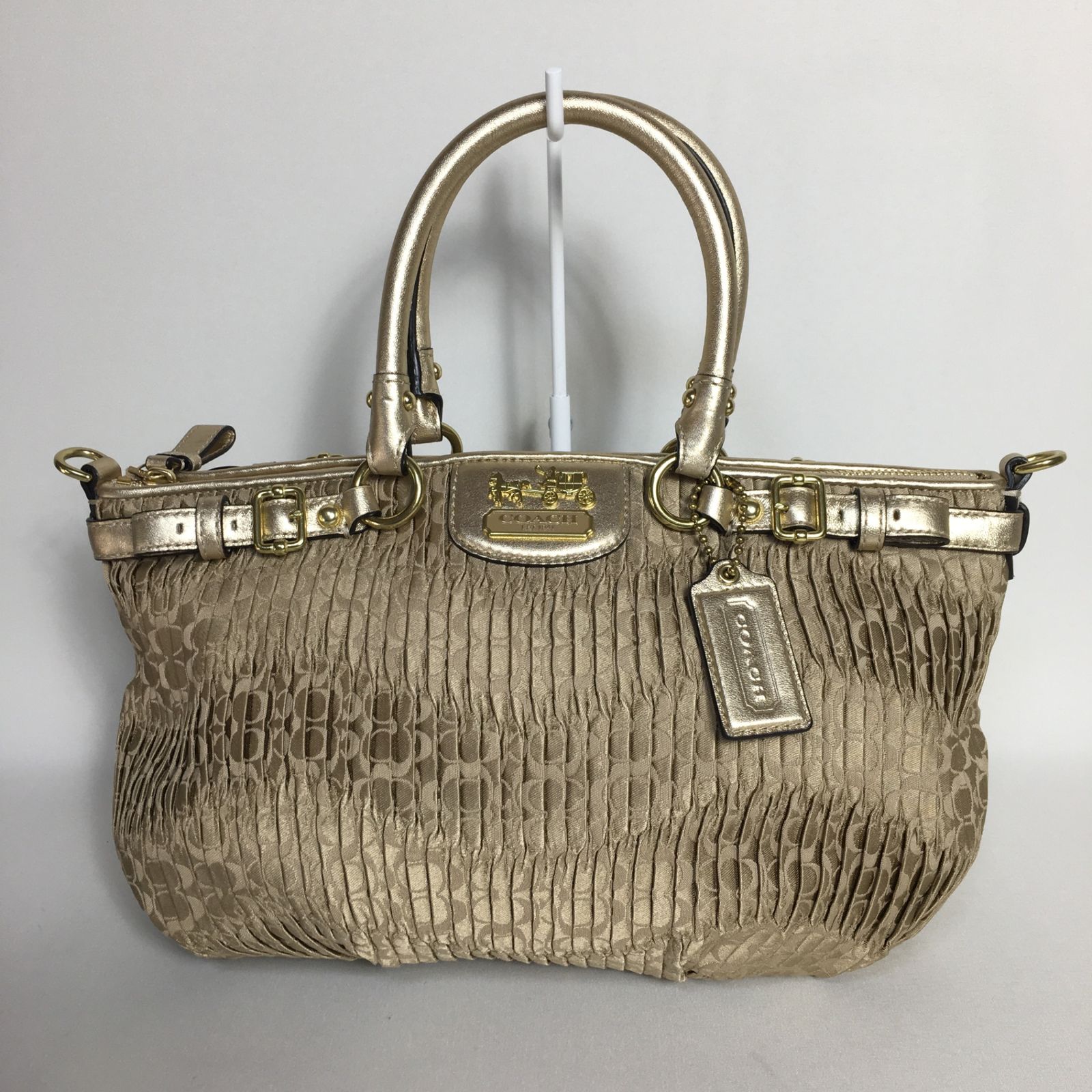 2505-242｜美品｜コーチ ミニシグネチャー 2WAY バッグ ゴールド