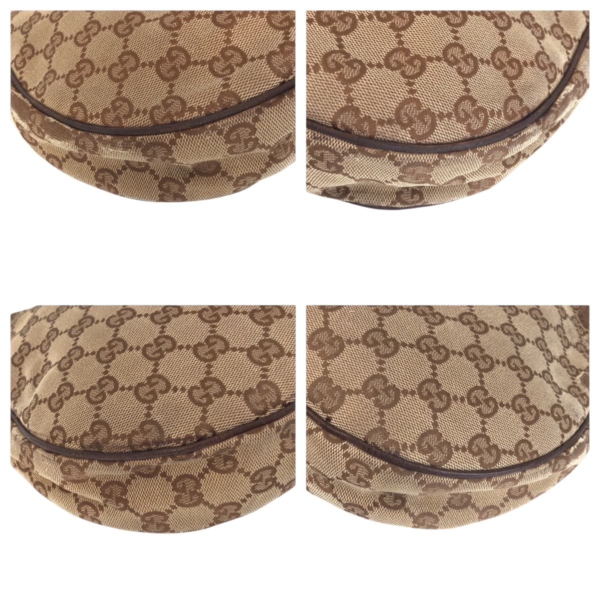 GUCCI グッチ ベージュ ブラウン シルバー金具 GGキャンバス 122790 