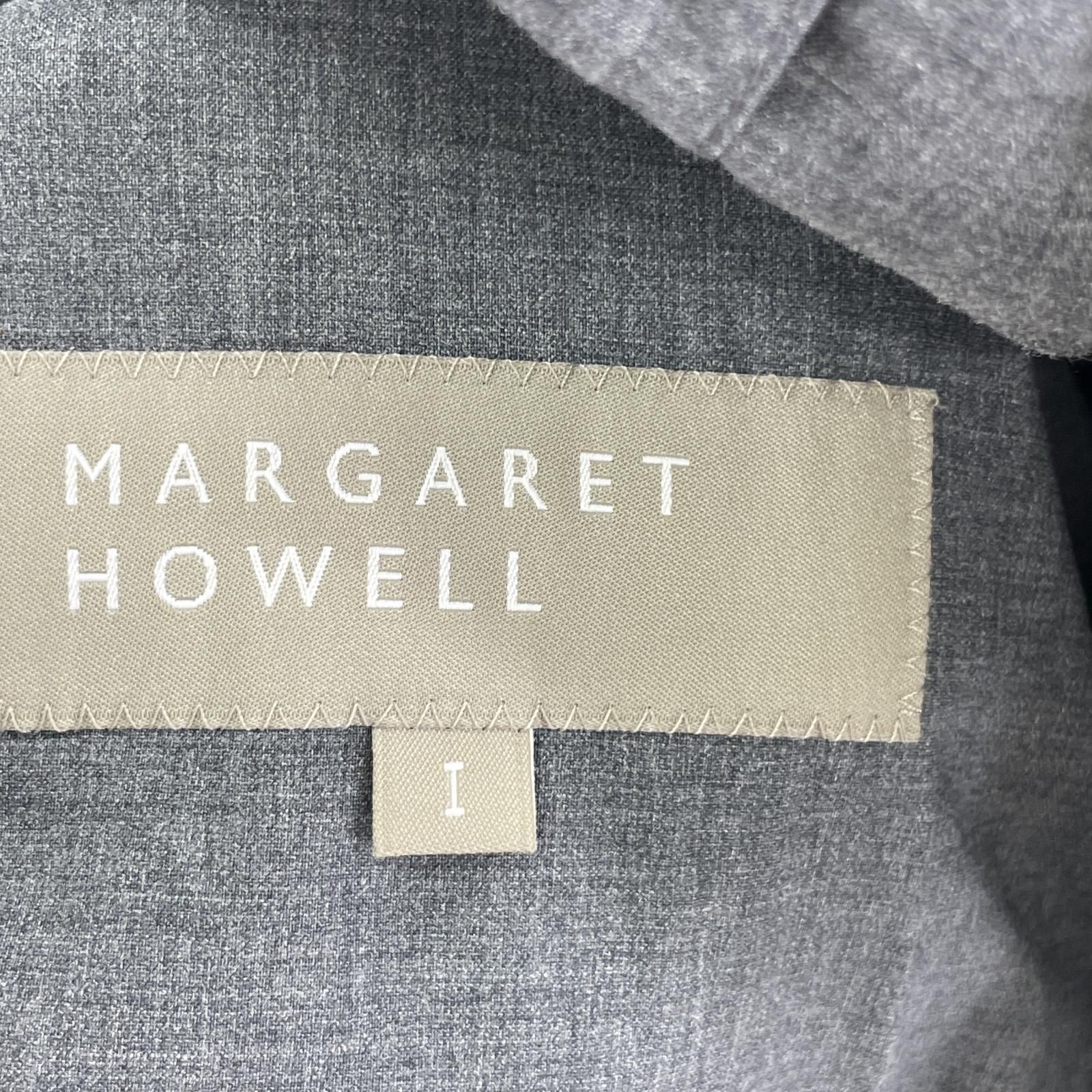 MARGARET HOWELL グレー ウール ステンカラーコート　サイズI nag-14241_001.jpg