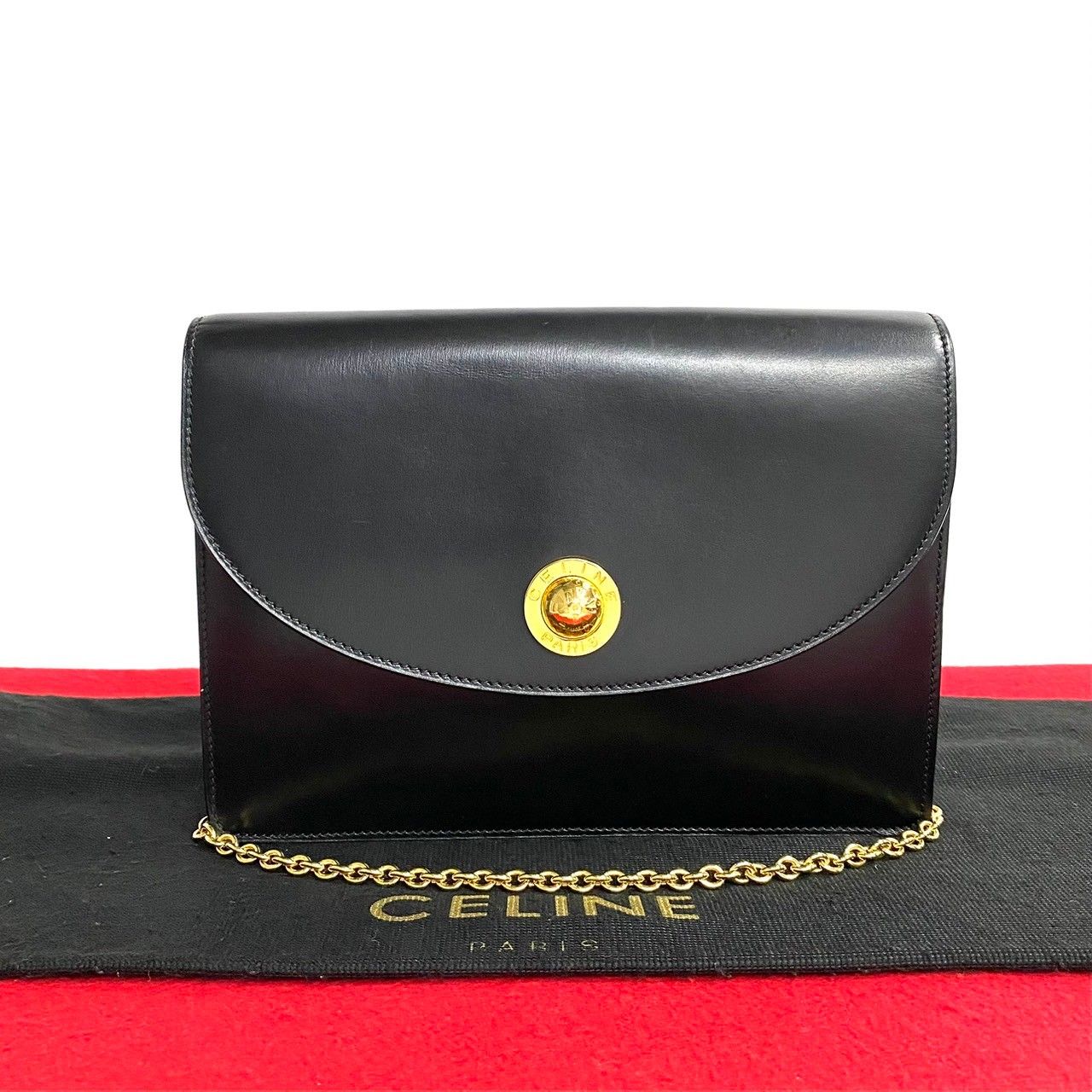 極 美品 希少品 CELINE セリーヌ スターボール ロゴ 金具 レザー 極 美品 希少品 CELINE セリーヌ スターボール ロゴ 金具 レザー