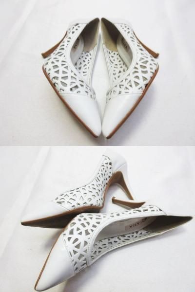 美品 DIANA ダイアナ メッシュ　パンプス 白 アイボリー レザー 24 ダイアナ DIANA パンプス （白メッシュ） -ファッション通販