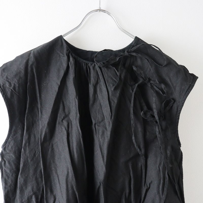 nest Robe　ネストローブ　アップサイクルリノ　ペアーブラウス　黒　日本製 2021年 菊池亜希子さん別注 ネストローブ nest Robe UpcycleLino PEAR