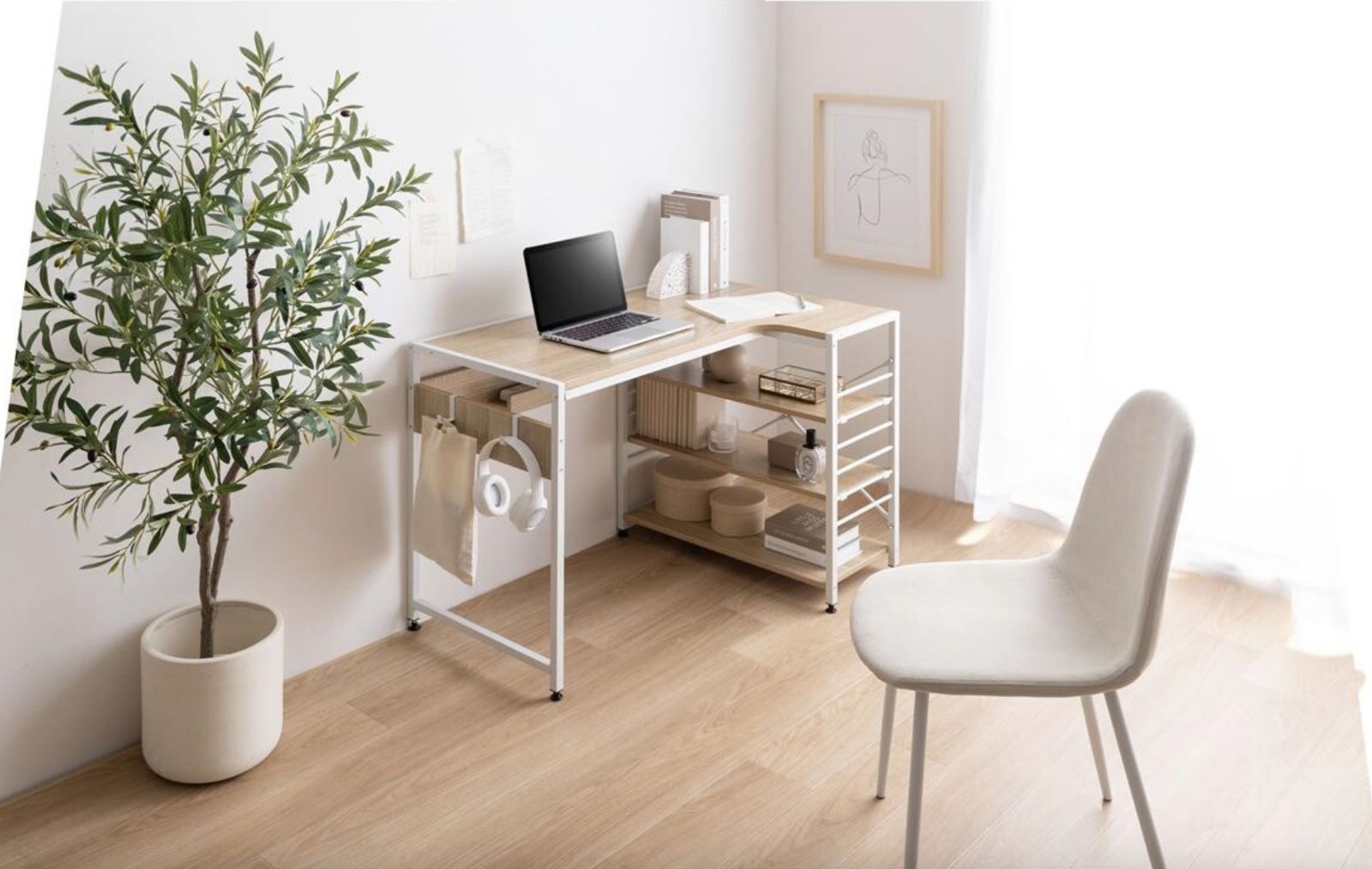 パソコンデスク 白 100×70