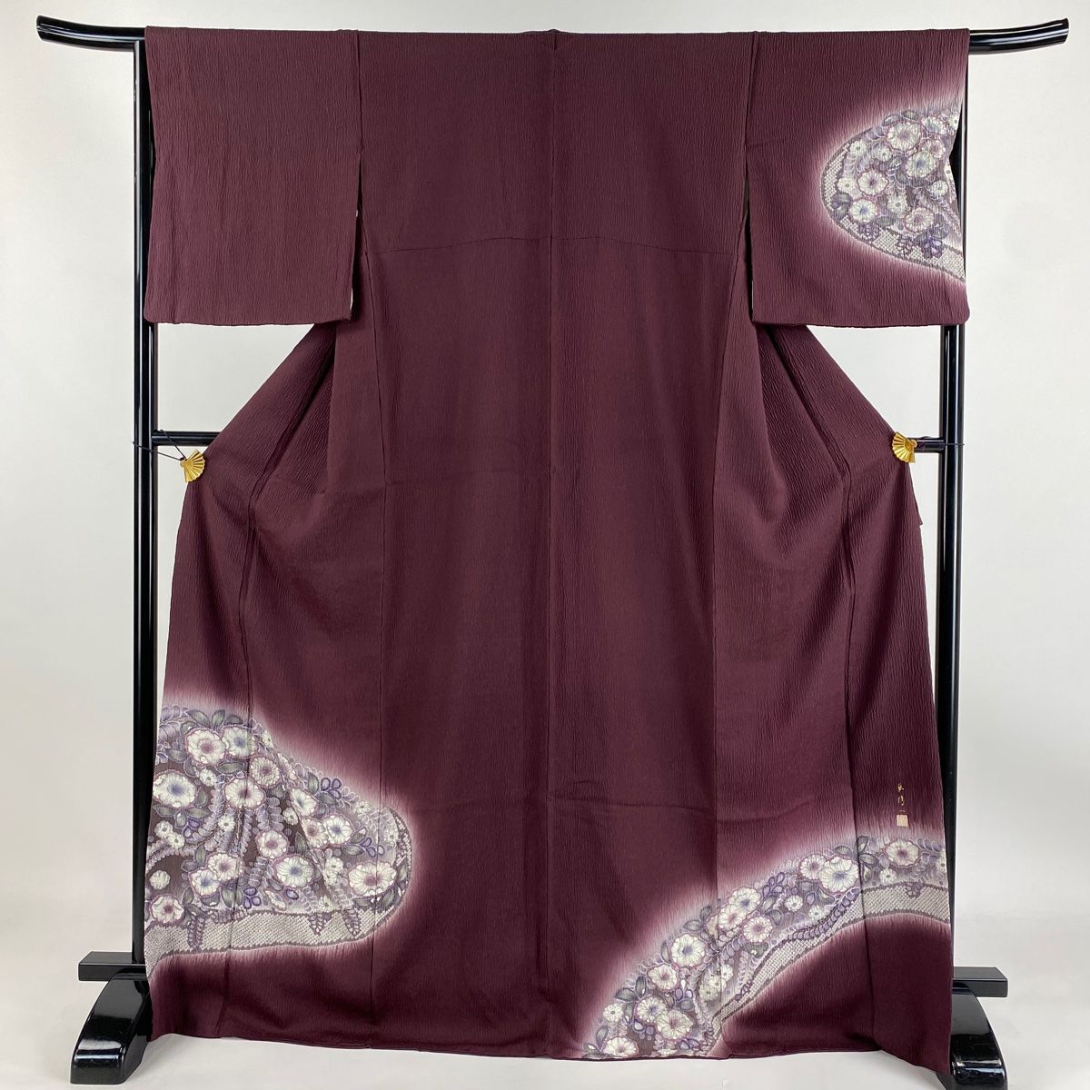 競ナビ】 訪問着 秀品 墨流し ぼかし 薄紫 袷 身丈165cm 裄丈66cm M