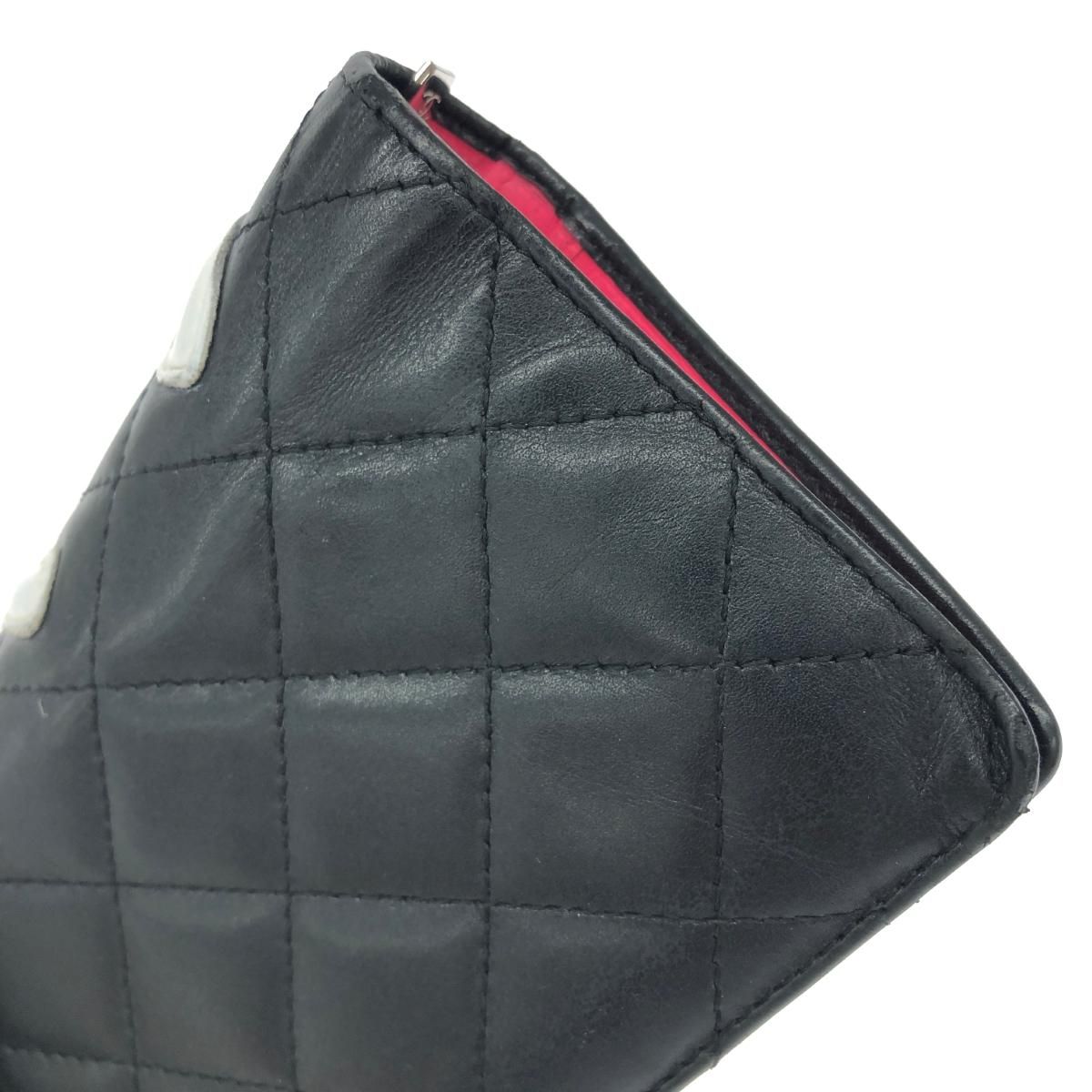 CHANEL シャネル カンボンライン 財布 カードシール有9番台 ブラック