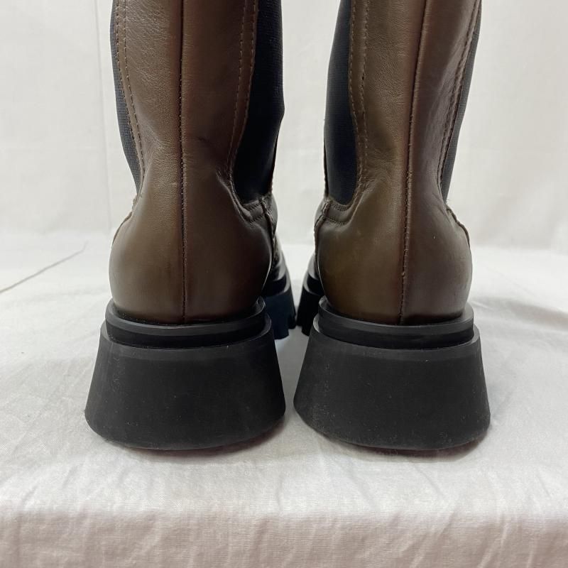 ZARA ザラ ブーツ サイドゴアブーツ/ブラウン/36/24.5cm/レザー