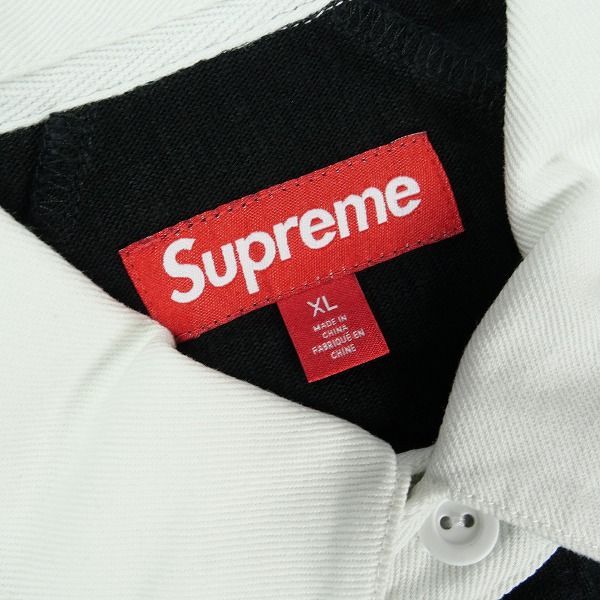 GWセール　シュプリーム　ラガーシャツ 黒 長袖　シュプリーム　バーバリー　S Supreme S/S Rugby Black M ラガーシャツ中古品