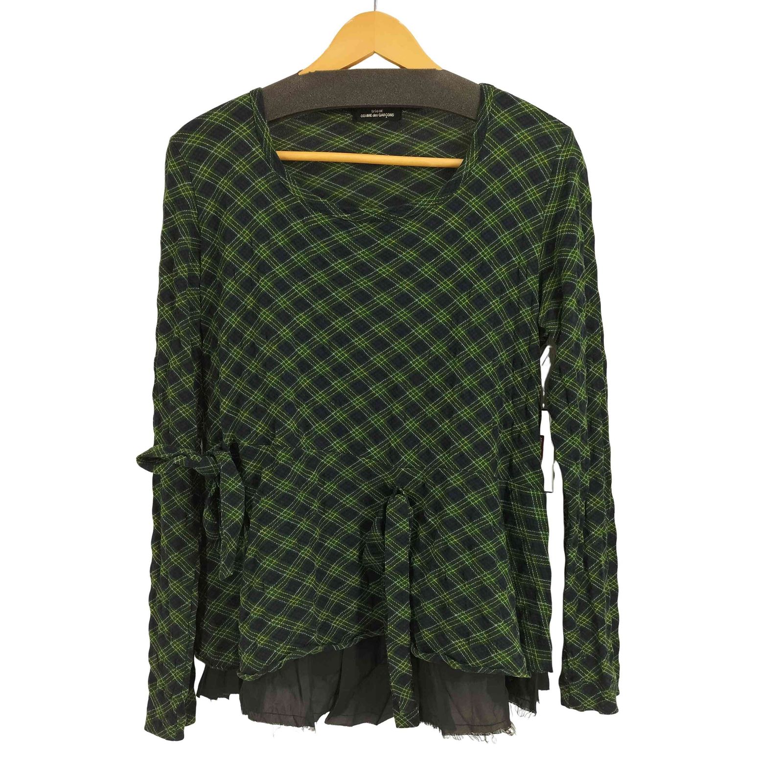 トリココムデギャルソン tricot COMME des GARCONS 06ss ダイヤチェック カットオフ リボンカットソー レディース 表記無