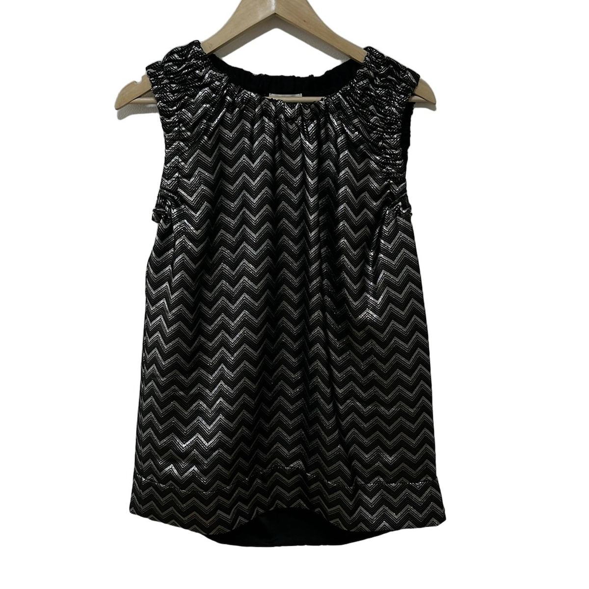 BLAMINK ブラミンク ノースリーブカットソー サイズ36 S レディース - 7921-230-0161 黒×シルバー ノースリーブ|ラメ