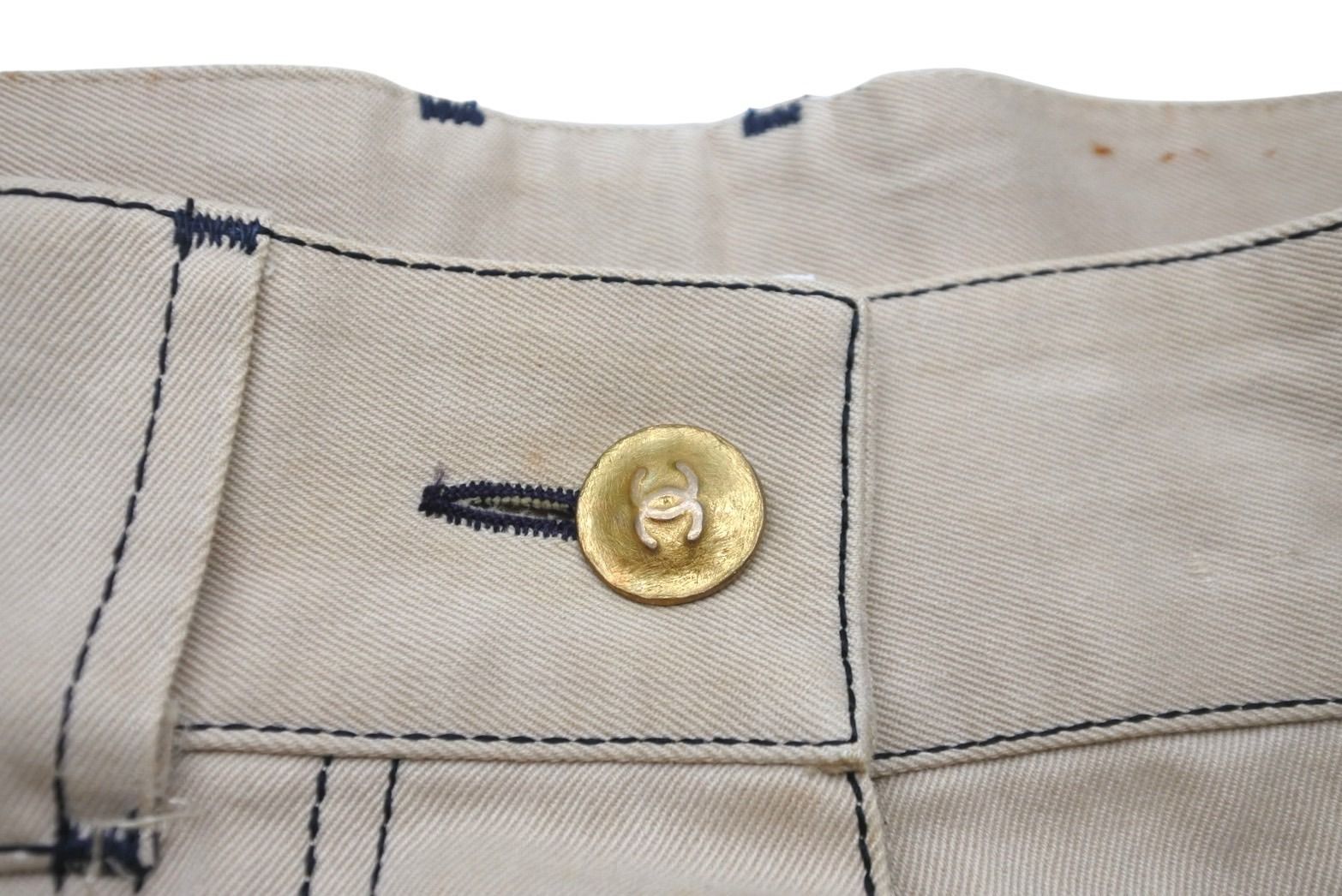 CHANEL シャネル ワイドショートパンツ ココマークボタン P03054V03329  