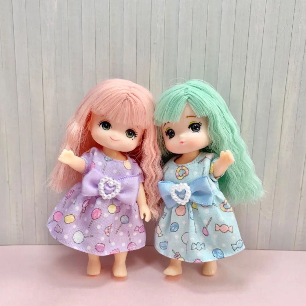 リカちゃん ミキちゃんマキちゃん 服 2着セット キャンディー柄ワンピース - メルカリ