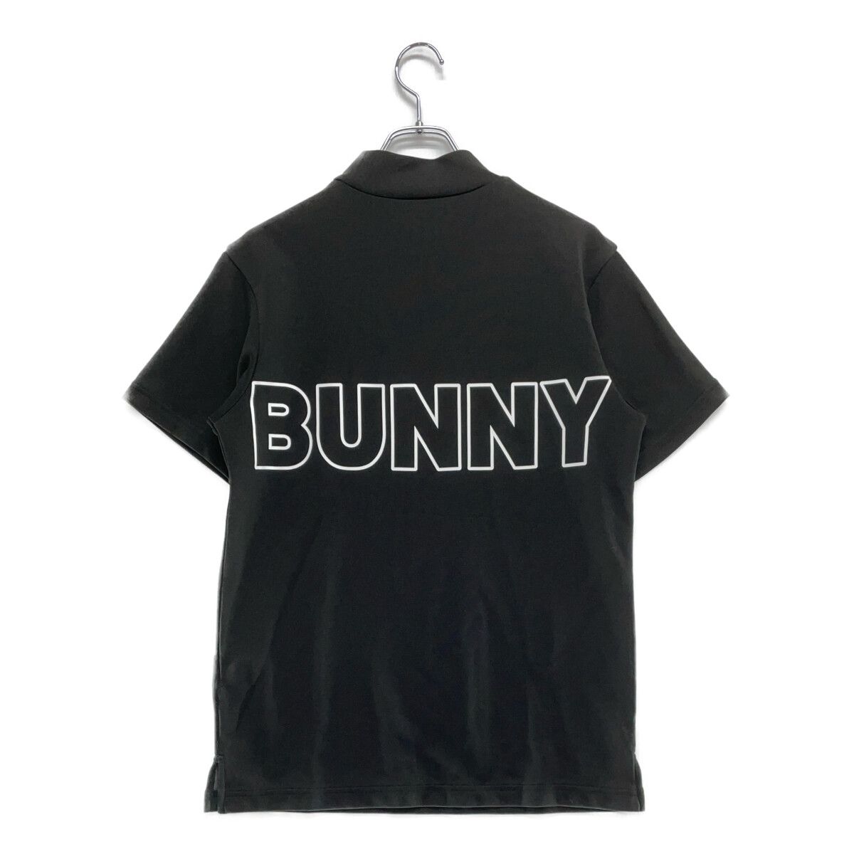 JACK BUNNY　ロゴ入り半袖　ネックシャツ　ブラック　サイズ4 メンズ ジャックバニー Jack Bunny!! 半袖シャツ 4(M) 黒 ブラック