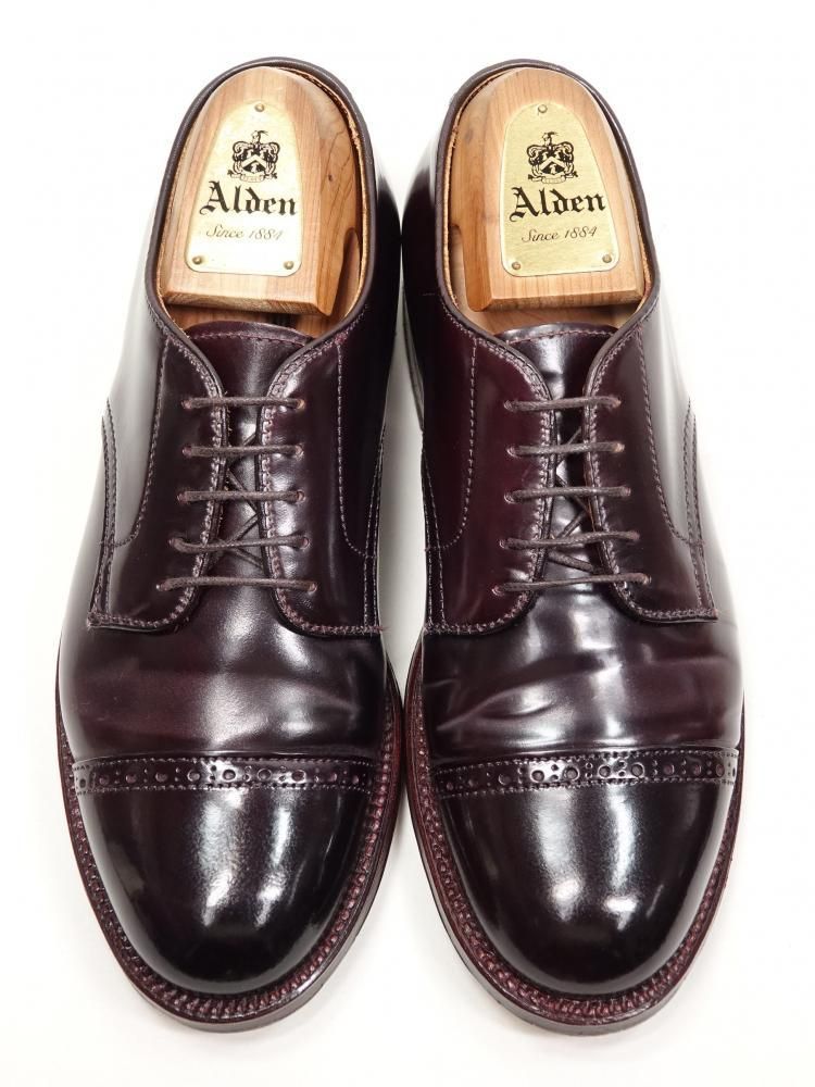 069 / 0603 使用数回 オールデン パンチドキャップトゥ バーガンディー