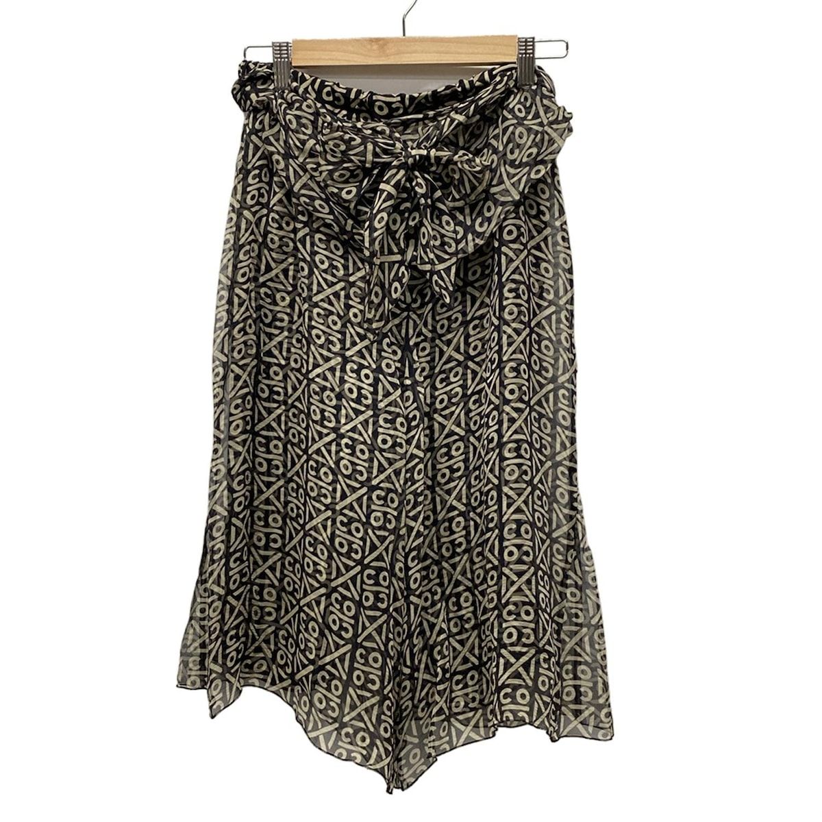 CHANEL シャネル ハーフパンツ サイズ42 L レディース - P16625 黒×ベージュ シルク|ウエストゴム|レイヤード