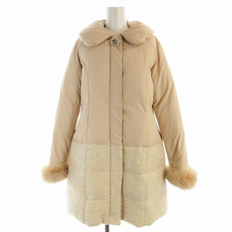 レッセパッセ　キャメル　ファー付コート レッセパッセ LAISSE PASSE ダウンコート ロング フォックス