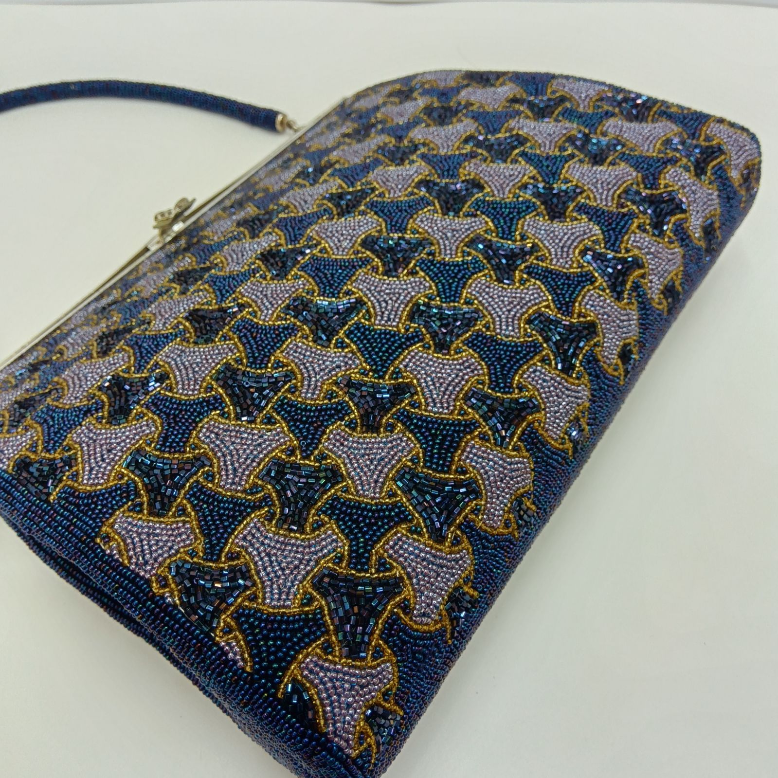 ビーズ刺繍 バッグ アンティーク ビーズ刺繍 ハンドバッグ ビーズ刺繍