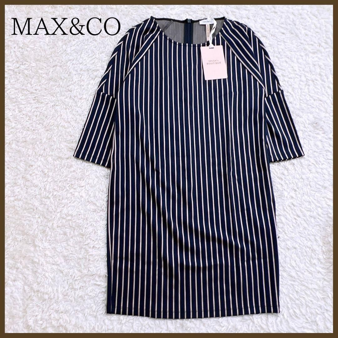 公式直営店 マックスアンドコー MAX&Co Vネックヒップ切替ボータイ小花