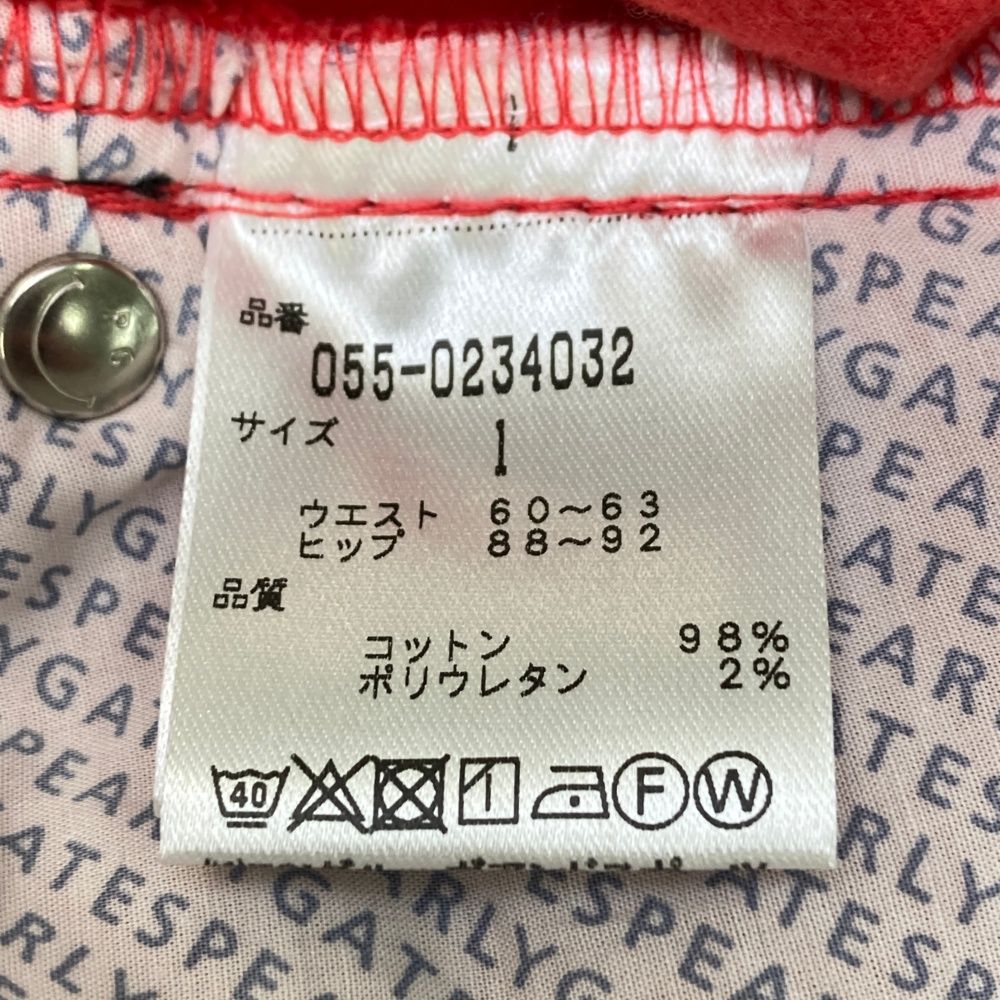 サイズ：1 PEARLY GATES パーリーゲイツ  裏起毛 ストレッチ スカート  オレンジ系 [240101473610] ゴルフウェア レディース ストスト サイズ：1 PEARLY GATES パーリーゲイツ 裏起毛 ストレッチ