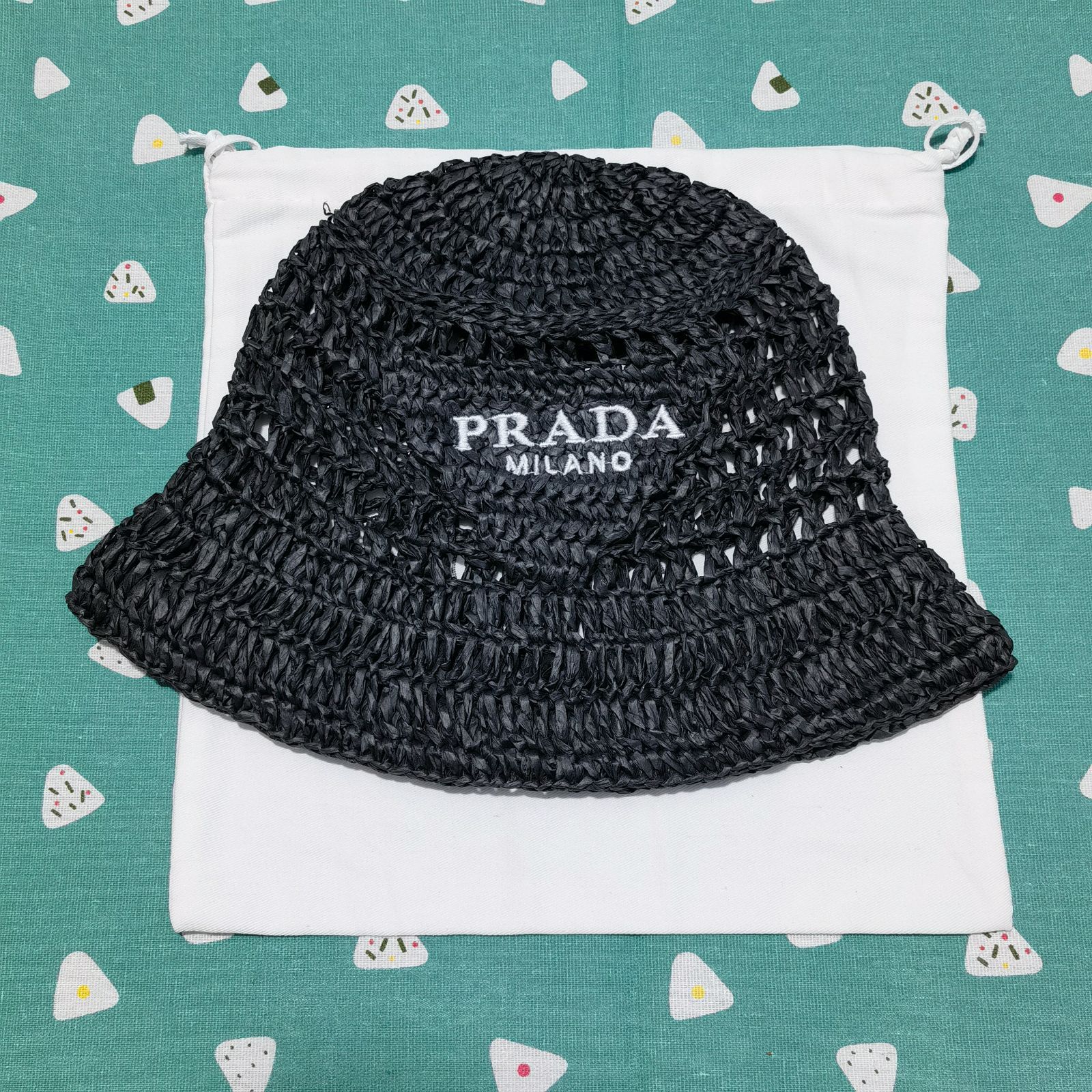 人気超美品】PRADA ラフィア バケットハット - メルカリ