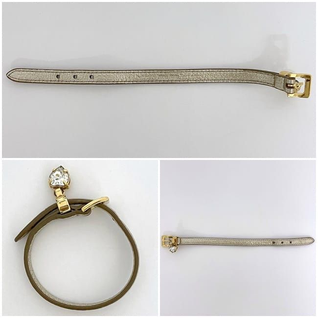 ミュウミュウ ブレスレット ゴールド 美品 ハート ストーン
